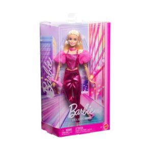 Barbie Fashionista Deluxe Metallic Bionda Vestito Rosa JFP40