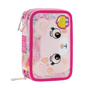 Astuccio 3 Zip Orso Mofumofu 73304OR
