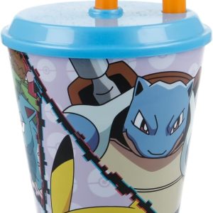 Pokemon Bicchiere con Cannuccia 430Ml ST08030