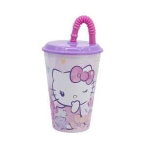 Hello Kitty Bicchiere con Cannuccia 430ml ST81730