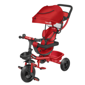 Triciclo Metallo Vitamino 2.0 con Pedali e Parasole Rosso