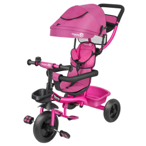 Triciclo Metallo Vitamino Evo 2.0 con Pedali e Parasole Rosa