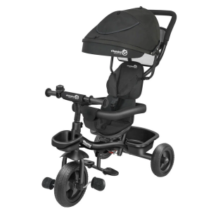 Triciclo Metallo Vitamino Evo 2.0 con Pedali e Parasole Nero