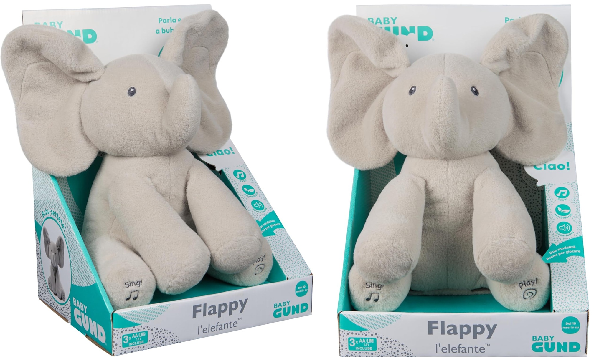 Gund Flappy Elefantino Peluche Interattivo - immagine 2