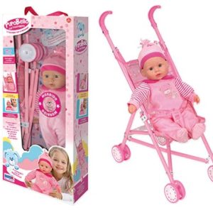Bambola Pupobello 40 Cm con Passeggino RST
