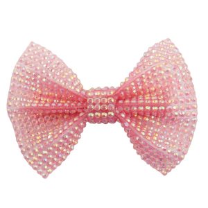Gp Fermaglino Fiocco Rosa con Strass