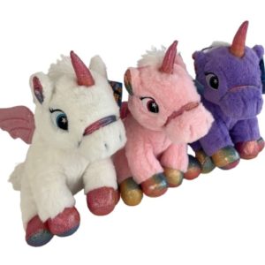 Peluche Unicorno Arcobaleno Seduto 25 Cm Assortiti