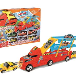 Camion Mega Trasporto Con 6 Auto Die Cast