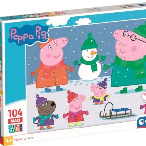 Puzzle Peppa Pig 104 Pezzi Maxi Super Color Clementoni