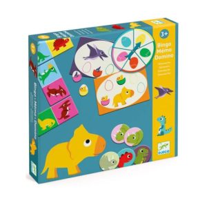 DINO BINGO MEMO DOMINO -DJECO