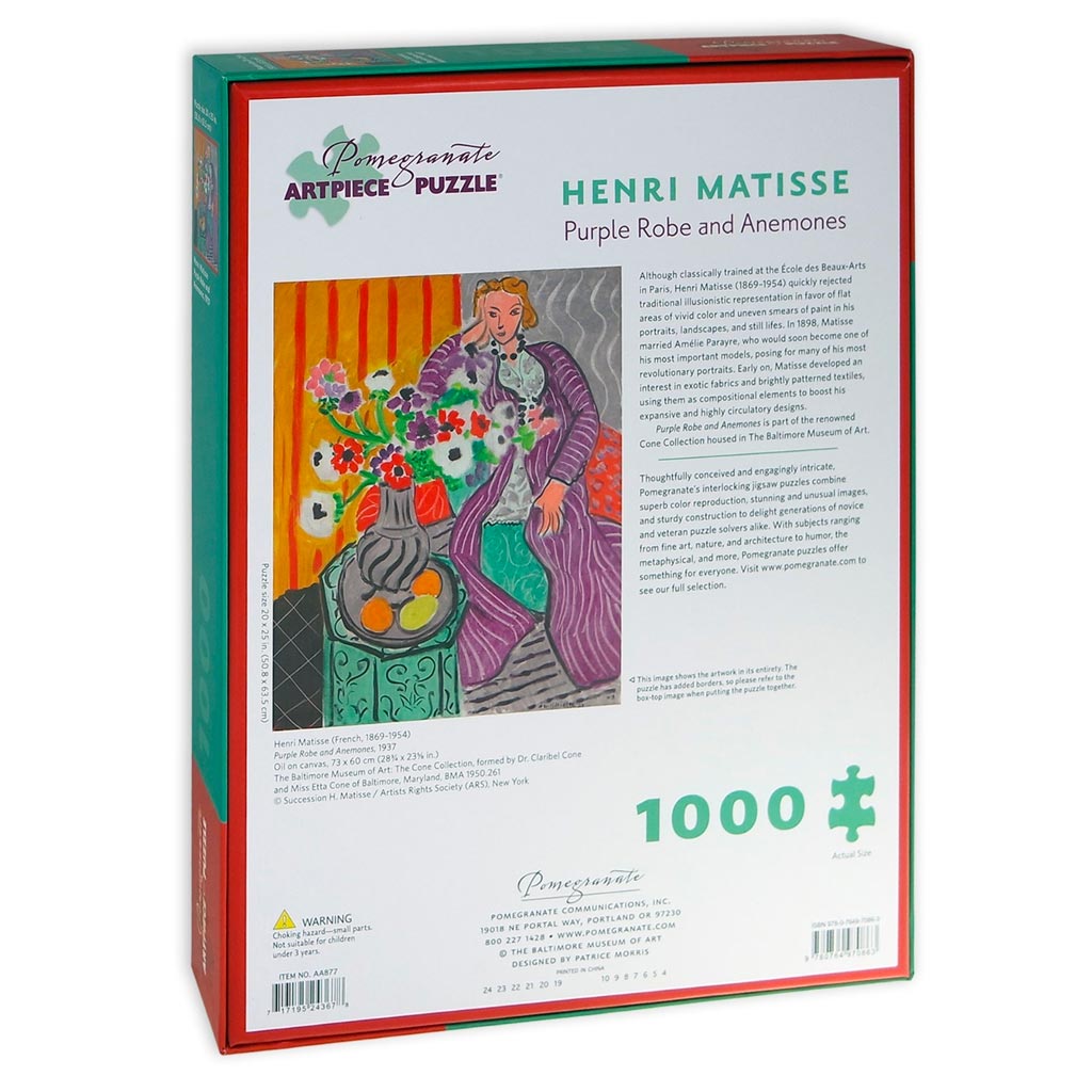 Matisse Purple Robe and Anemones – puzzle 1000 pezzi - immagine 3