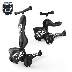 Scoot and Ride monopattino e cavalcabile 2 in 1- ZEBRA