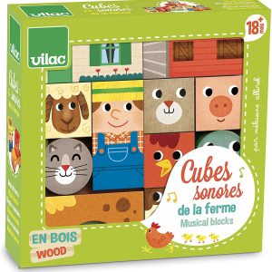 Vilac ” Farm musical blocks” cubetti sonori sensoriali
